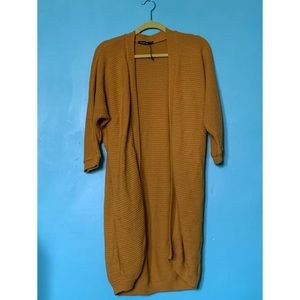 Boohoo Mustard Long Sleeve Cardigan
